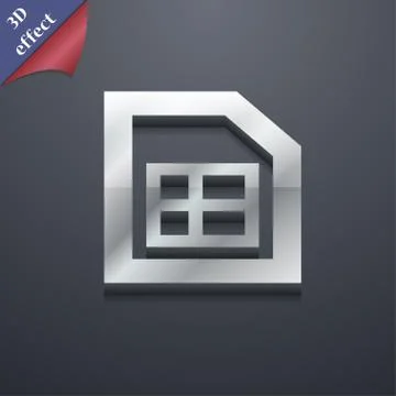 File document icon symbol. 3D style. Trendy, modern design with space for your Stock Illustration