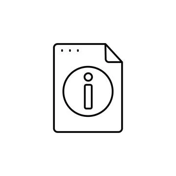 File, document, information icon. Simple line, outline vector of icons for ui 库存插图