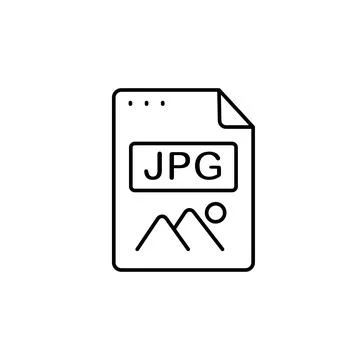 File, document, JPG icon. Simple line, outline vector of icons for ui and ux 库存插图