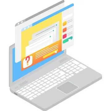 File document on laptop computer vector icon Illustrazione stock