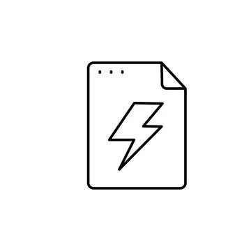 File, document, lightning icon. Simple line, outline vector of icons for ui and 库存插图