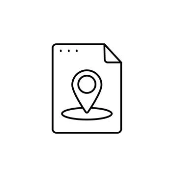 File, document, location icon. Simple line, outline vector of icons for ui and イラスト素材
