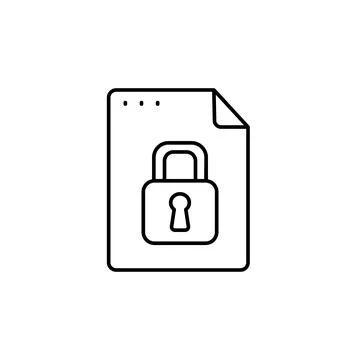 File, document, lock icon. Simple line, outline vector of icons for ui and ux Ilustración de archivo