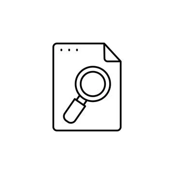 File, document, magnifier icon. Simple line, outline vector of icons for ui and 库存插图