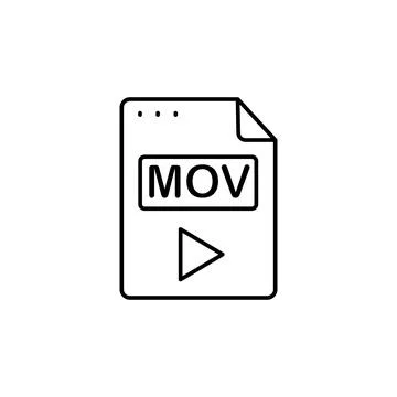 File, document, MOV icon. Simple line, outline vector of icons for ui and ux Stock Illustration