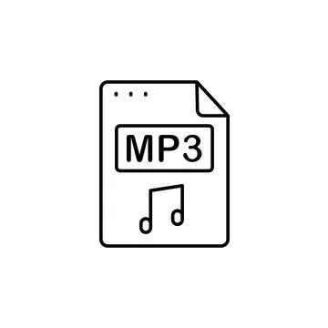 File, document, MP3 icon. Simple line, outline vector of icons for ui and ux 库存插图