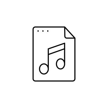 File, document, note, music icon. Simple line, outline vector of icons for ui 库存插图