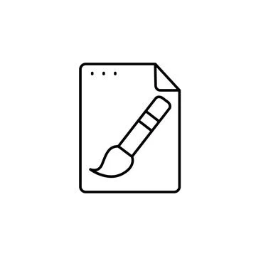 File, document, paint brush icon. Simple line, outline vector of icons for ui Illustrazione stock