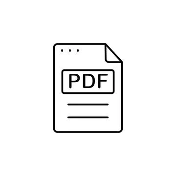 File, document, PDF icon. Simple line, outline vector of icons for ui and ux Illustrazione stock