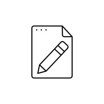 File, document, pencil icon. Simple line, outline vector of icons for ui and ux イラスト素材