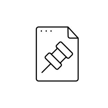 File, document, pin icon. Simple line, outline vector of icons for ui and ux Illustrazione stock