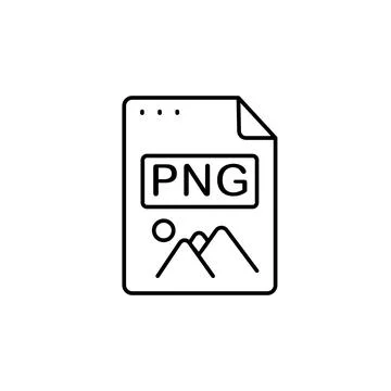 File, document, PNG icon. Simple line, outline vector of icons for ui and ux 库存插图