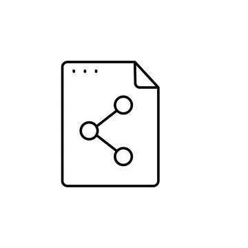 File, document, share icon. Simple line, outline vector of icons for ui and ux Illustrazione stock
