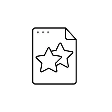 File, document, stars icon. Simple line, outline vector of icons for ui and ux 库存插图