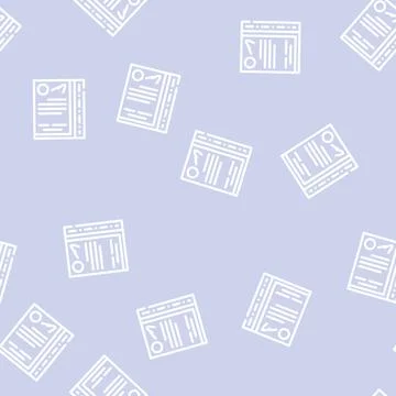 File with document stationery accessory line vector seamless pattern Illustrazione stock