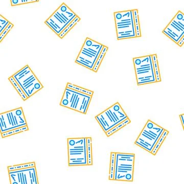File with document stationery accessory vector seamless pattern Stock Illustration