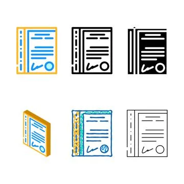 File with document stationery variants accessory color icon vector Stock Illustration