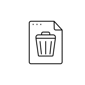 File, document, trash can icon. Simple line, outline vector of icons for ui and Illustrazione stock