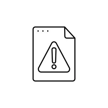 File, document, warning, exclamation point icon. Simple line, outline vector of 库存插图
