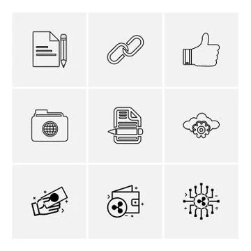 File , document , weblink , like , folder , global , file , text , cloud , se 스톡 일러스트