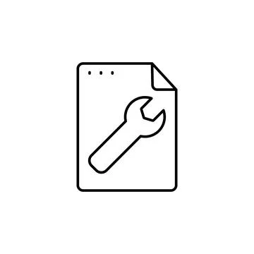 File, document, wrench icon. Simple line, outline vector of icons for ui and ux イラスト素材