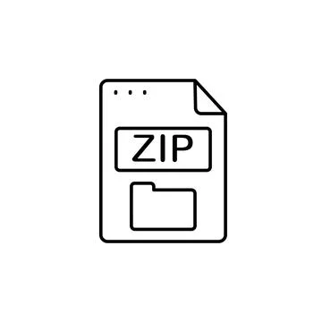 File, document, ZIP icon. Simple line, outline vector of icons for ui and ux Stock Illustration