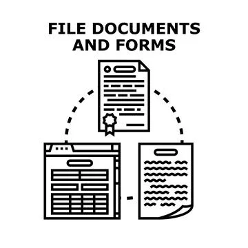 File documents and forms concept illustration Stock Illustration