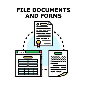 File documents and forms concept illustration Stock Illustration