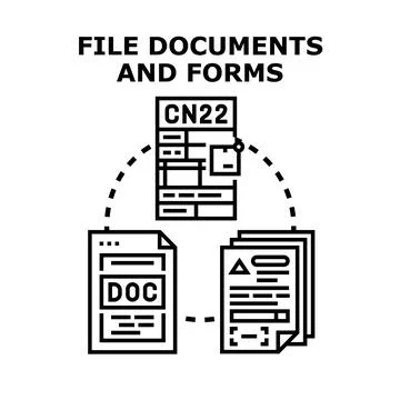 File documents and forms organization system concept Stock Illustration
