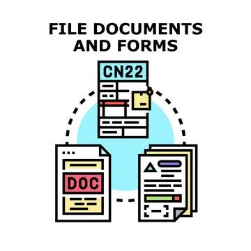 File documents and forms organization system concept Stock Illustration