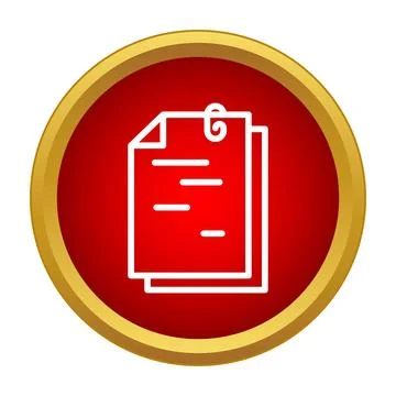 File documents attached with paper clip icon Illustrazione stock