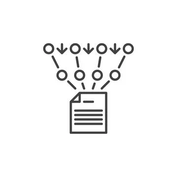 File Documents Neural Network vector Text Generation concept outline icon Illustrazione stock