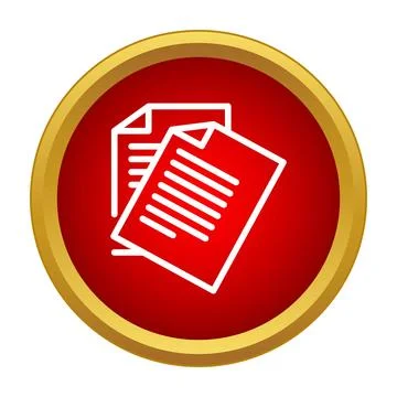 File documents papers icon button red gold イラスト素材