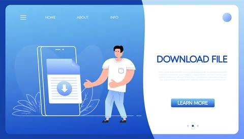 File download. Computer technology concept. Data storage. File management Stock Illustration