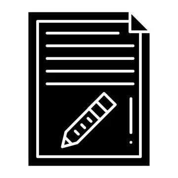 File edit glyph icon Illustrazione stock