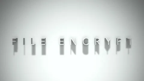 File encrypt 3D title animation white text on a white background Stock Footage 299823591