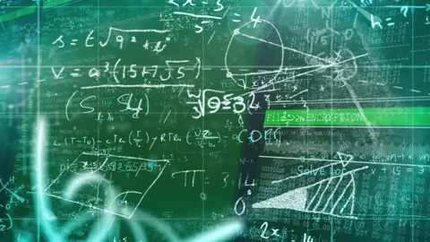 File  ENCRYPTION sliding in, chalk math and graphs emerging showing encryption Stock Footage 332469093