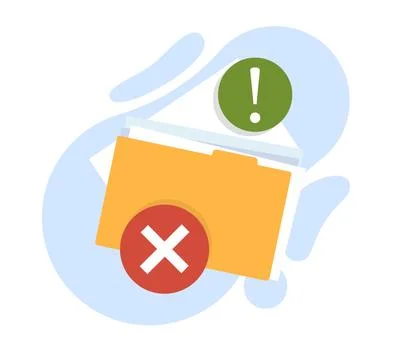 File error and document management problem. Missing folder, deleted files Stock Illustration