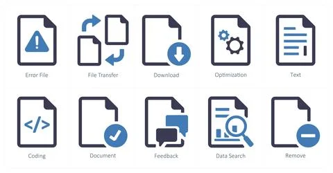 File as error file, file transfer, download Stock Illustration