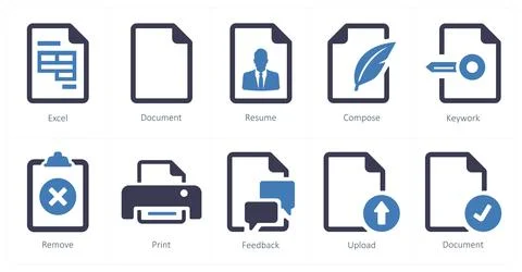 File as excel, document, resume Stock Illustration