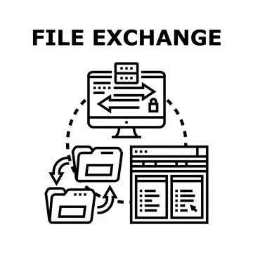 File exchange and transferring digital data concept 스톡 일러스트