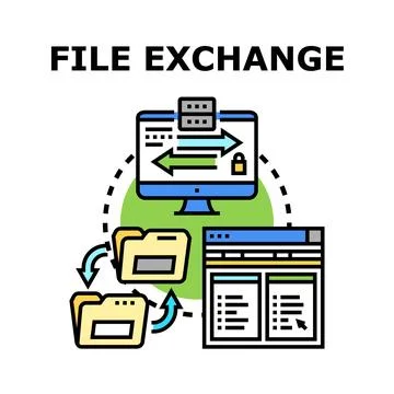 File exchange and transferring digital data concept 스톡 일러스트