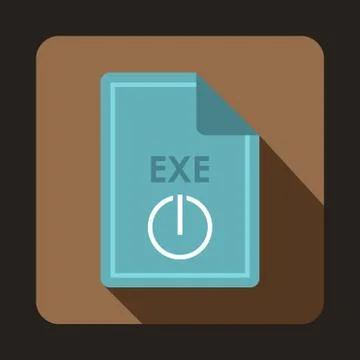 File EXE icon, flat style Stock Illustration