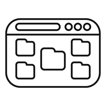 File explorer window showing folders for data organization Stock Illustration