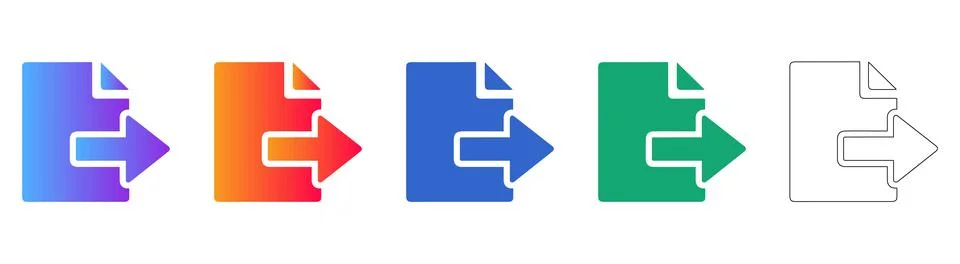 File Export and Document Transfer Icons Illustrazione stock