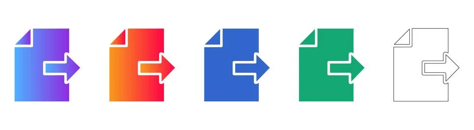 File Export and Upload Icons in Multiple Styles Stock Illustration