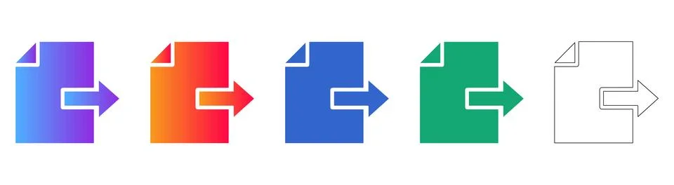 File Export Icon Set for Data Transfer and Document Handling 스톡 일러스트