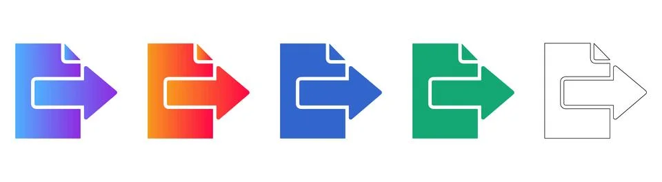 File Export Icon Set in Five Styles Illustrazione stock