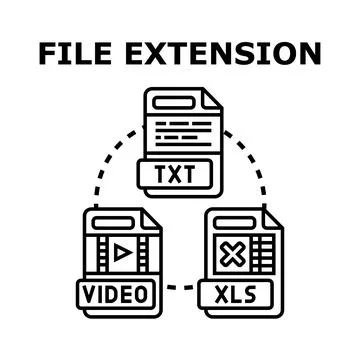 File extension concept for digital data organization Stock Illustration