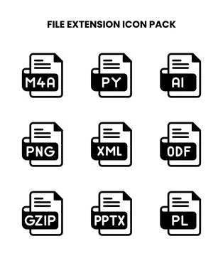File Extension DuoTone Bundle Icons Pack 스톡 일러스트